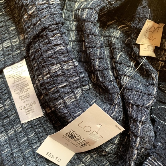 LOFT Crop Striped Crinkle Tie Tube Top xl Gemma - Picture 7 of 7